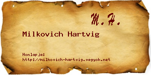 Milkovich Hartvig névjegykártya
